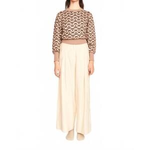 NEW MIRTH bozeman pullover top in milkweed coeur jacquard